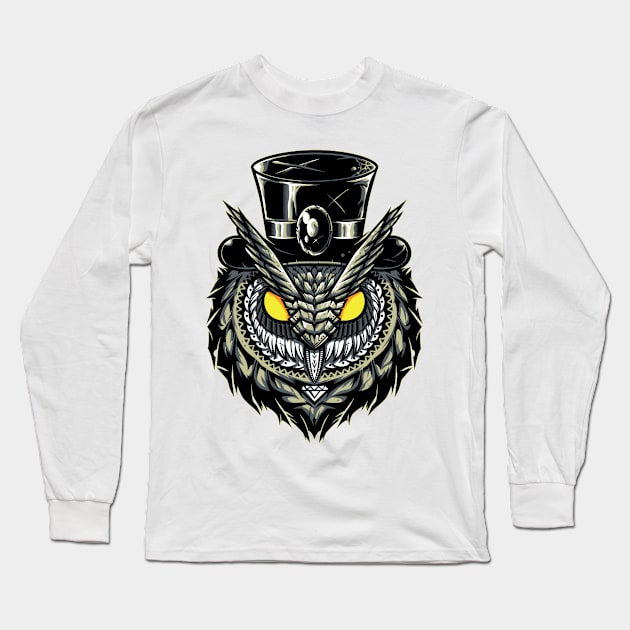 Steampunk Owl Long Sleeve T-Shirt by r10t